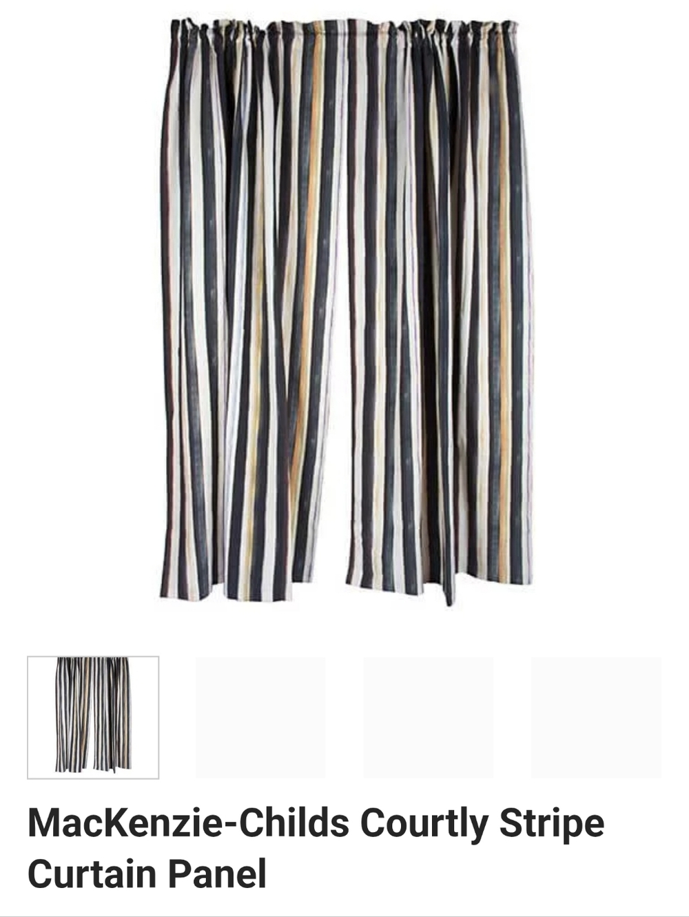 MacKenzie-Childs Black and Cream Striped Wall Panels